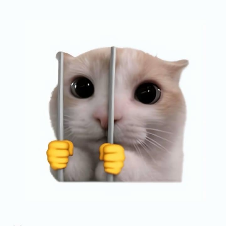 Cat behind bars sticker